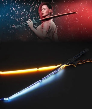 Cyberpunk Style LED Katana Full-Size Anime Prop Replica Bamboo Sword