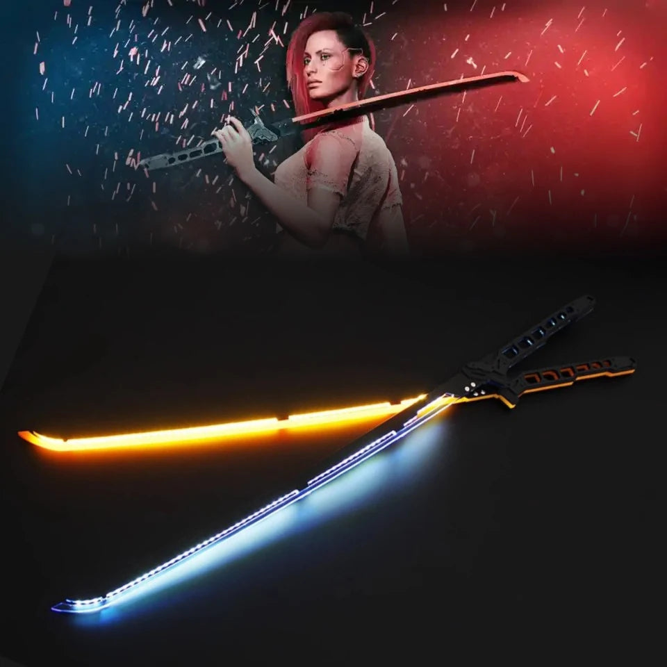 Cyberpunk Style LED Katana Full-Size Anime Prop Replica Bamboo Sword