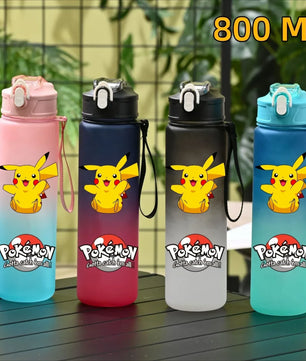 Pokemon Pikachu Sports Water Bottle With Straw BPA-Free & Leakproof