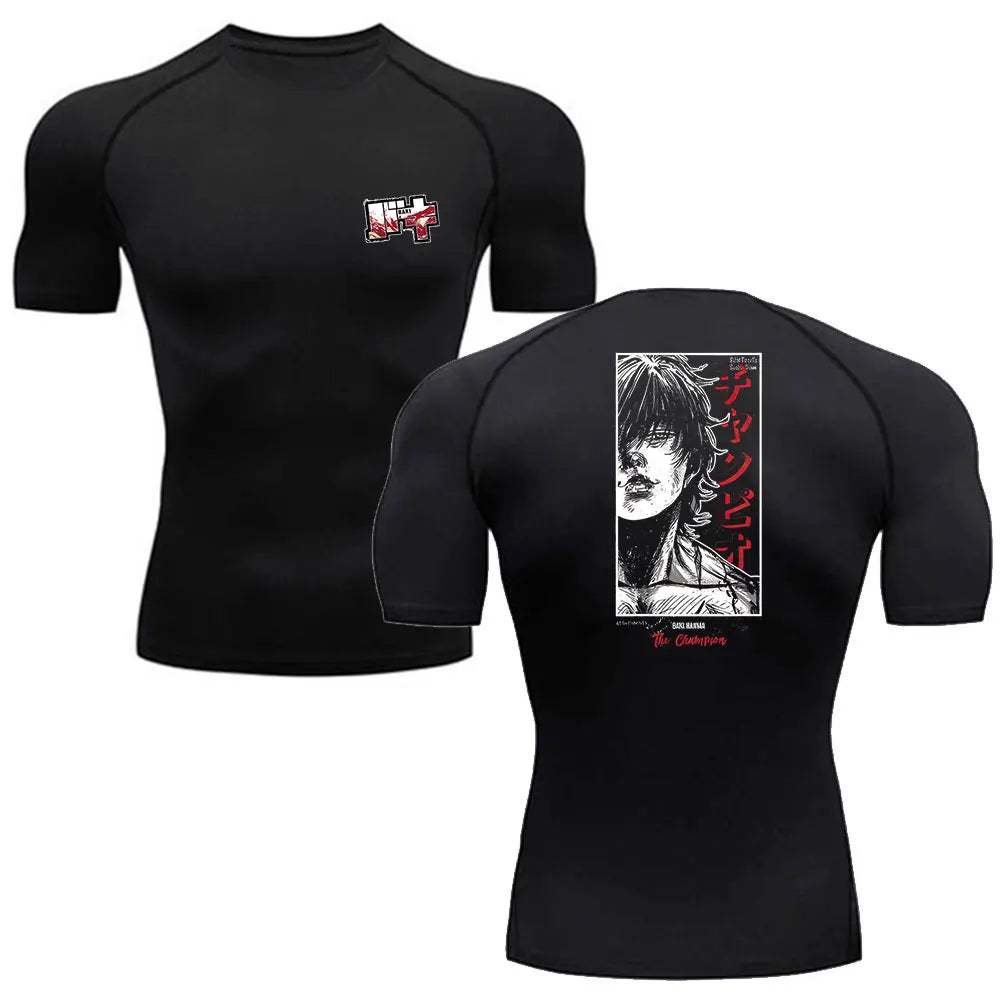 Baki Anime Compression Shirt – Men's Breathable Rash Guard