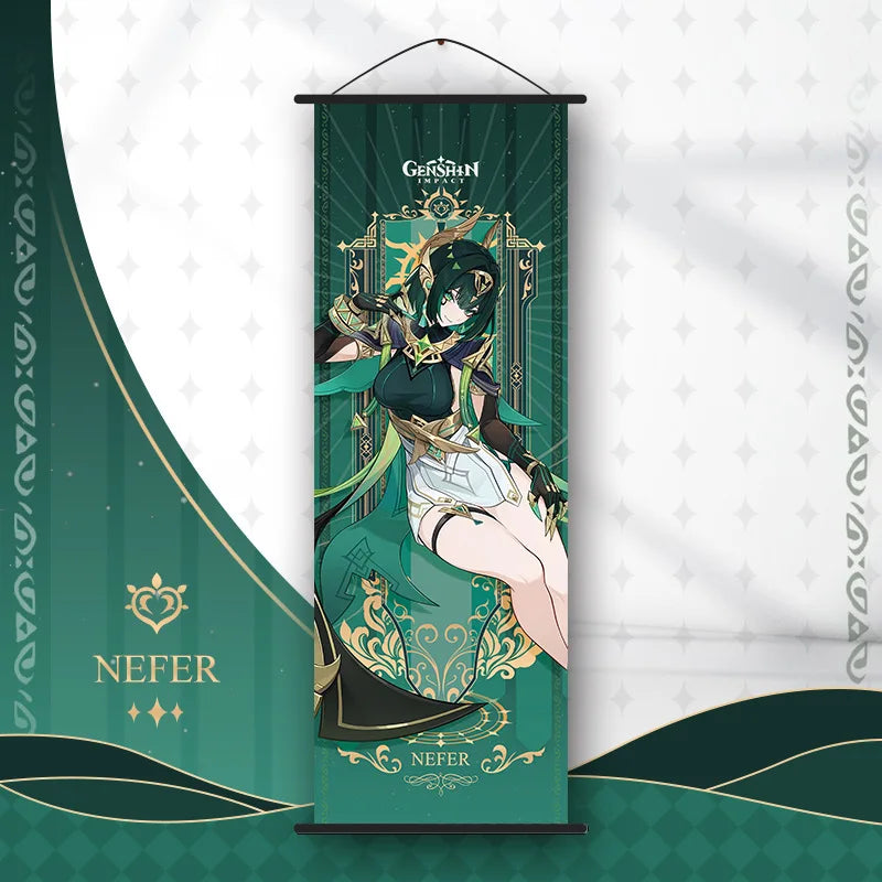 Genshin Impact Nefer Hanging Scroll Anime Poster