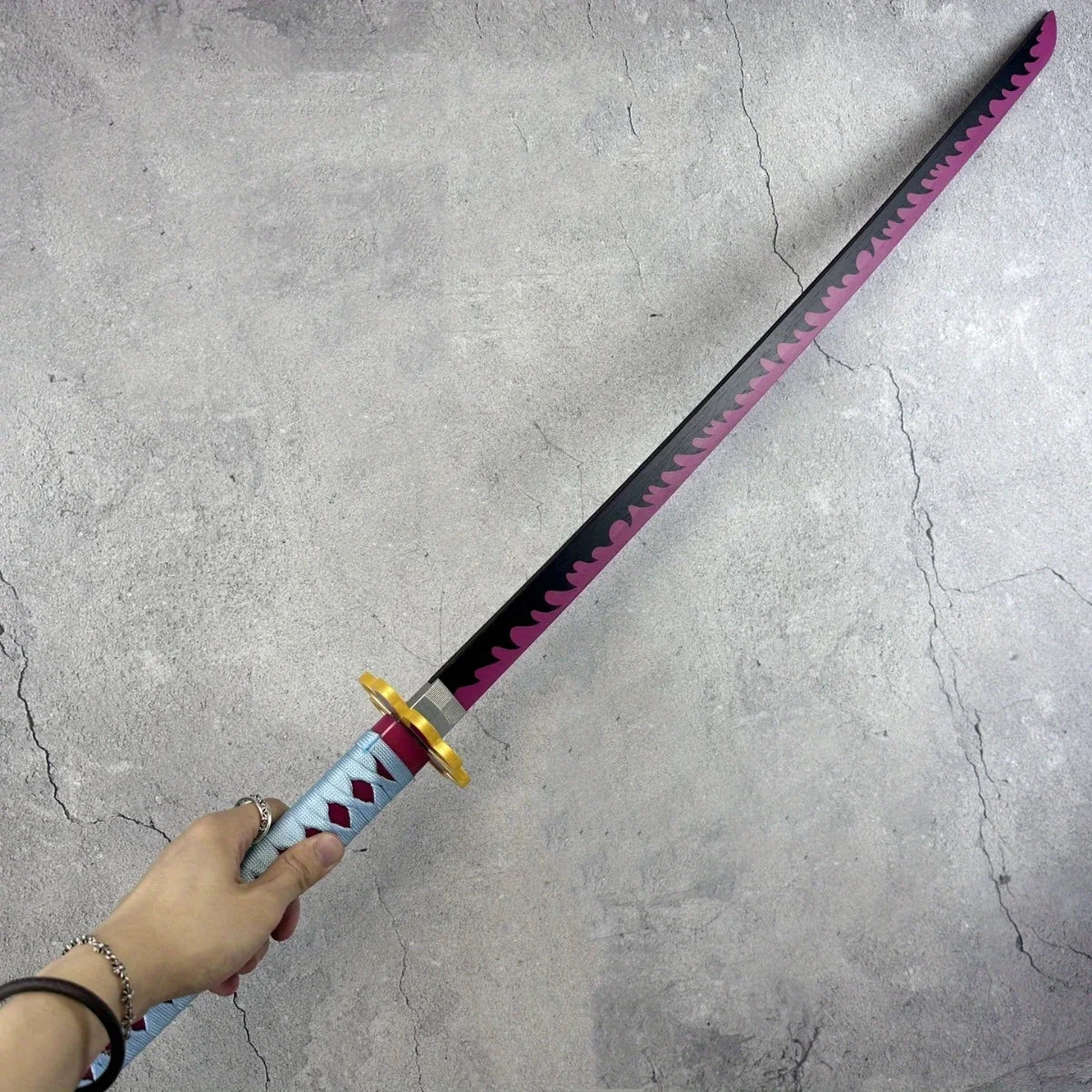 Demon Slayer Mitsuri Kanroji Nichirin Katana 1:1 Scale Anime Prop Replica Bamboo Sword