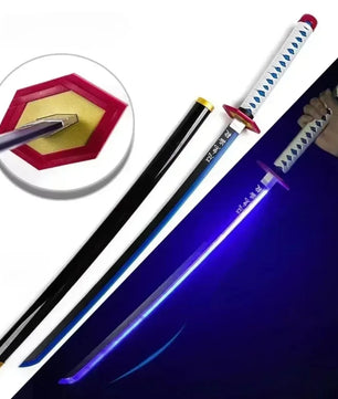 Demon Slayer LED Sword 1:1 Scale Anime Prop Replica Bamboo Sword