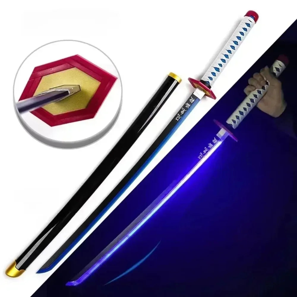 Demon Slayer LED Sword 1:1 Scale Anime Prop Replica Bamboo Sword