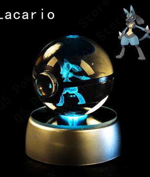 Pokemon Lucario Figure 3D Crystal Ball Night Light Lamp