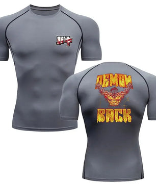 Baki Style Demon Back Compression Shirt - Men's Fitness Anime Rash Guard