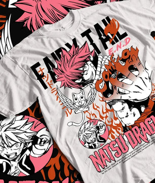 Fairy Tail Natsu Shirt - All Cotton Anime Shirt Graphic Tee