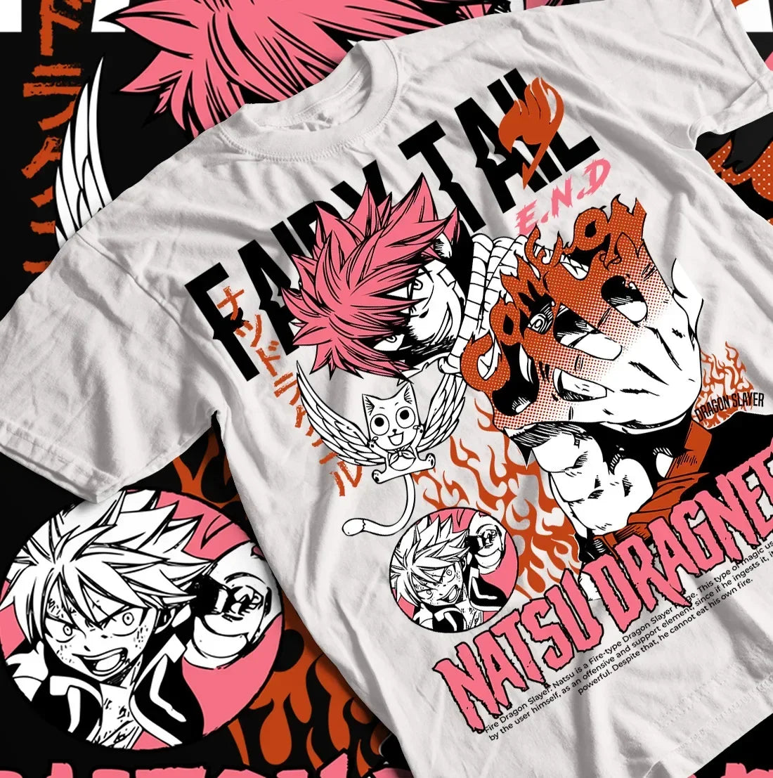 Fairy Tail Natsu Shirt - All Cotton Anime Shirt Graphic Tee