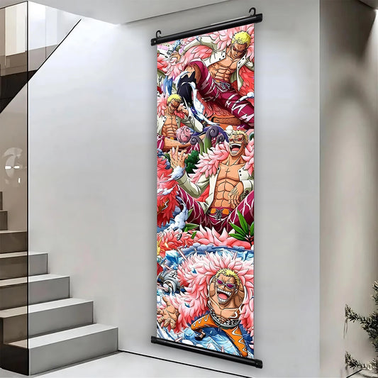 One Piece Donquixote Canvas Poster Anime Hanging Scroll Home Decor