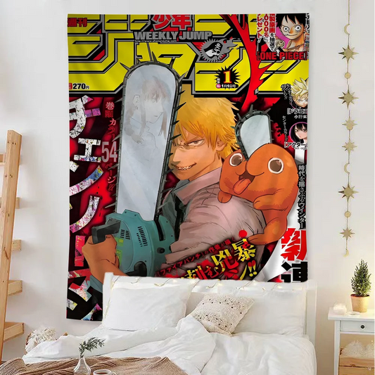 Chainsaw Man Denji Anime Tapestry Art Home Decor
