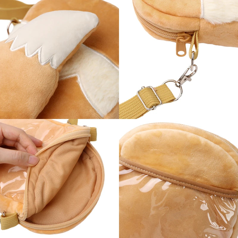 Pokemon Eevee Tail Plush Shoulder Bag – 20cm Soft Plush Anime Bag