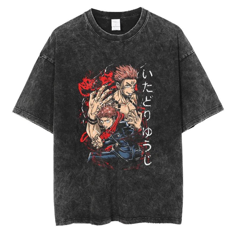 Jujutsu Kaisen Shirt Yuji Itadori Sukuna Oversized Anime Shirt
