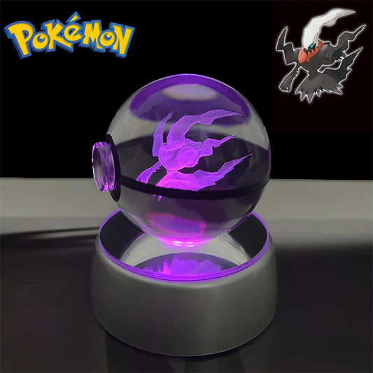 Pokemon Darkrai Figure 3D Crystal Ball Night Light Lamp