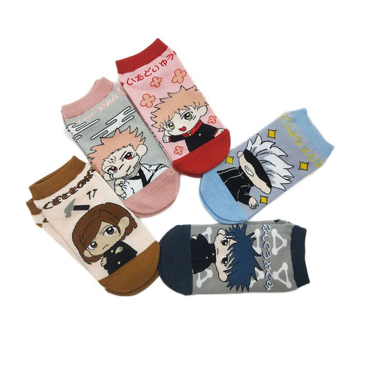 Jujutsu Kaisen Socks 5 Pairs Low Cut Anime Socks