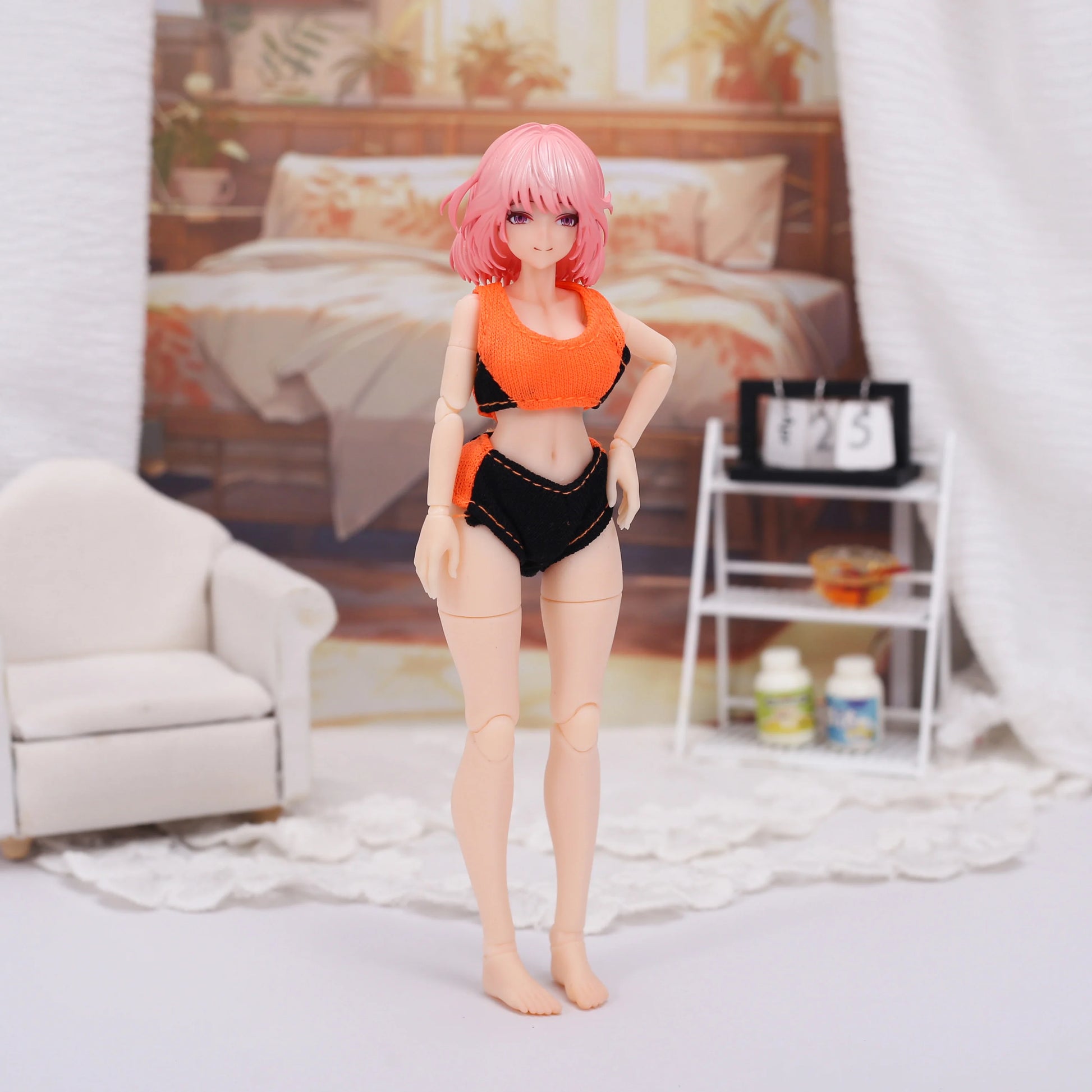 1/12 Scale Sportswear Gym Clothing Set For Female Action Figures