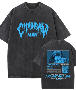 Chainsaw Man Aki Shirt Vintage Oversized Style Anime Shirt