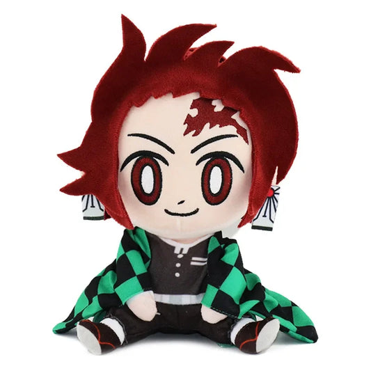 Demon Slayer Tanjiro Cute Sitting Plush Figure 8-Inch Anime Plush
