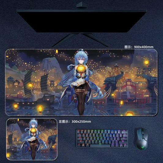 Genshin Impact Ganyu Lantern Festival Mouse Pad Anime Desk Mat