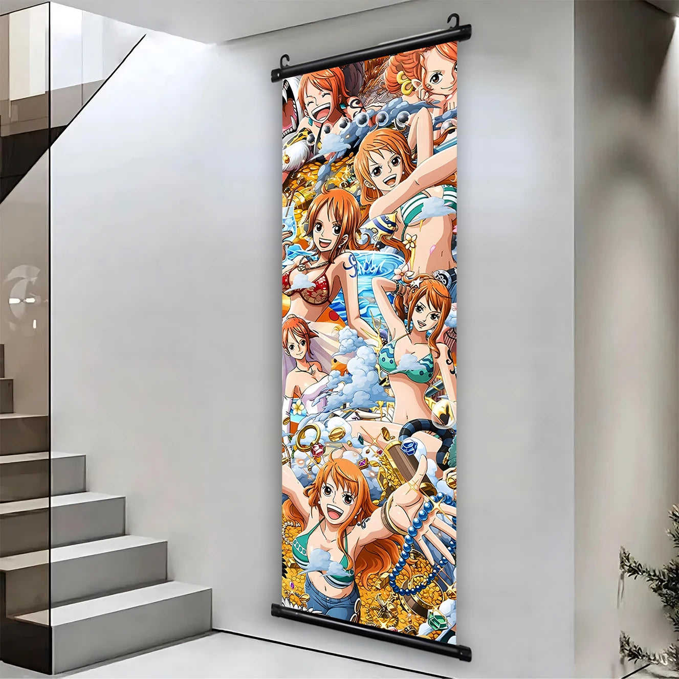 One Piece Nami Canvas Poster Anime Hanging Scroll Home Decor