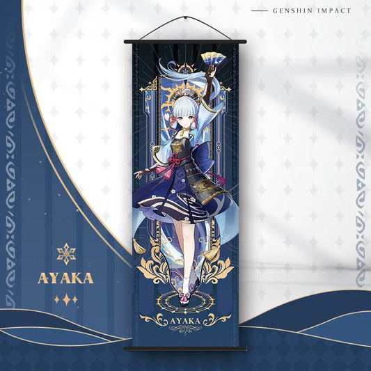 Genshin Impact Ayaka Hanging Scroll Anime Poster