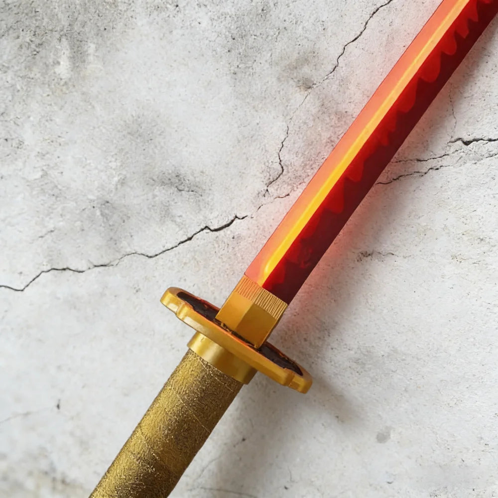 40in Demon Slayer Tsugikuni Yoriichi Katana LED Mist Original Sabre Cosplay Accessories Prop Wood Vapor Schwert Vapour Toy Gift