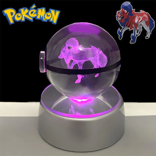 Pokemon Zamazenta Figure 3D Crystal Ball Night Light Lamp