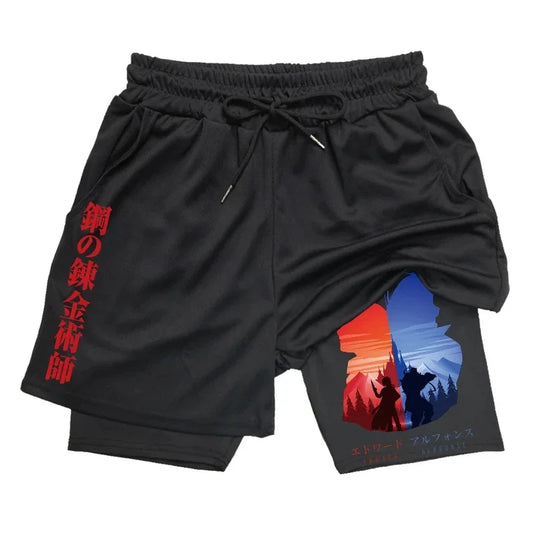 Fullmetal Alchemist Compression Shorts - Men's Anime Sports Shorts