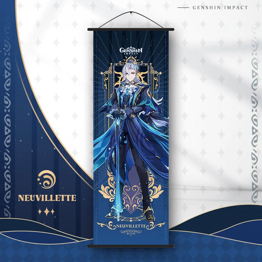 Genshin Impact Neuvillette Hanging Scroll Anime Poster