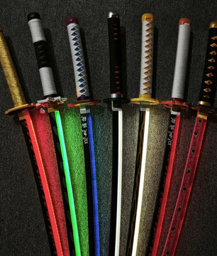 Demon Slayer LED Sword 1:1 Scale Anime Prop Replica Bamboo Sword