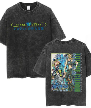 JoJo's Bizarre Adventure Jolyne Shirt Vintage Style Pre-washed