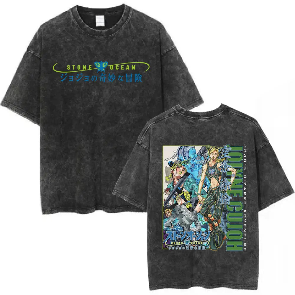 JoJo's Bizarre Adventure Jolyne Shirt Vintage Style Pre-washed