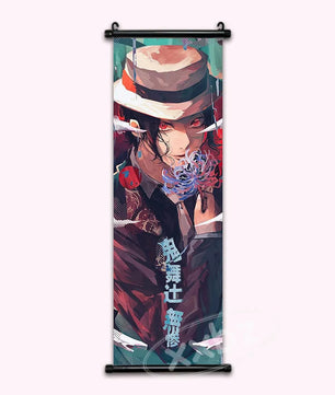 Demon Slayer Muzan Anime Poster Paint Style Scroll