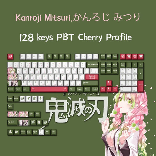 Demon Slayer Mitsuri Kanroji Keycaps For Keyboards 128 Keys