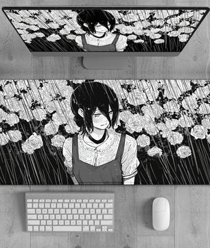 Chainsaw Man Reze Comic Style Mouse Pad Large Gaming Anime Desk Mat