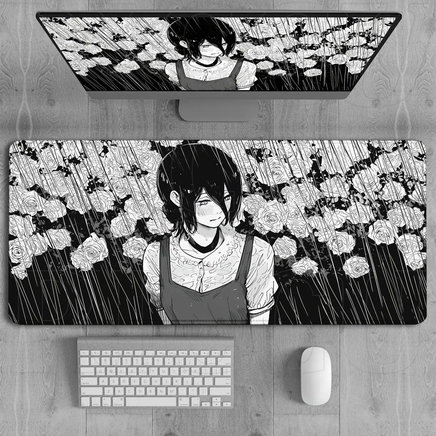 Chainsaw Man Reze Comic Style Mouse Pad Large Gaming Anime Desk Mat