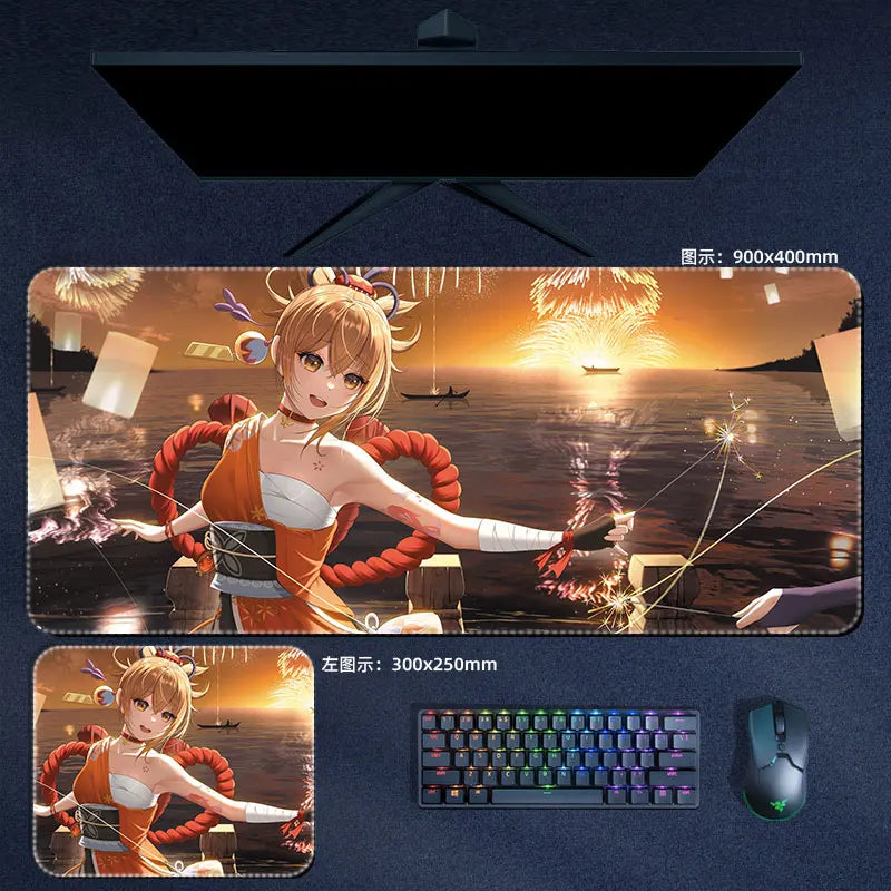 Genshin Impact Yoimiya Mouse Pad Anime Desk Mat