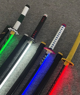 Demon Slayer LED Sword 1:1 Scale Anime Prop Replica Bamboo Sword
