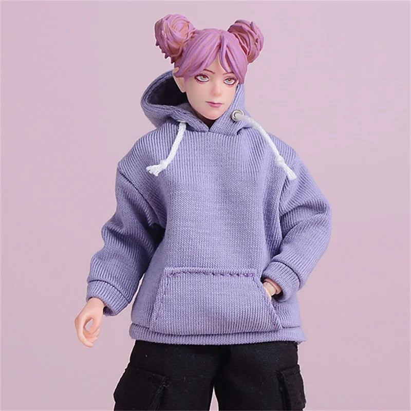 1/12 Scale Casual Hoodie Clothing Set For 6-Inch Female Action Figures