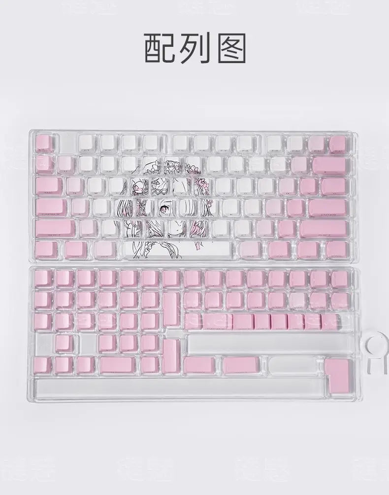 Re:Zero Rem Keycaps 130 Keys Cherry Profile Anime Keycaps