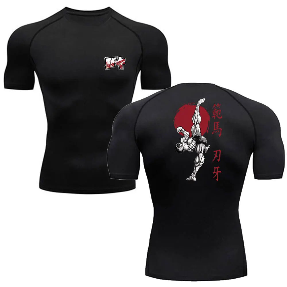 Baki Anime Compression Shirt – Men's Breathable Rash Guard