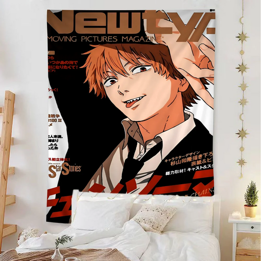 Chainsaw Man Denji Anime Tapestry Art Home Decor