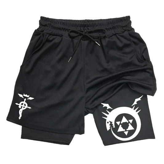 Fullmetal Alchemist Compression Shorts - Men's Anime Sports Shorts
