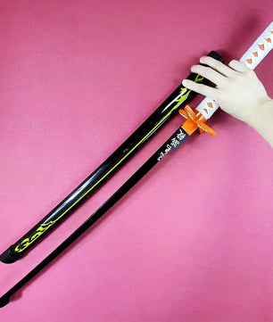 Demon Slayer Shinobu Kocho Nichirin Sword 1:1 Scale Anime Prop Replica Bamboo Sword