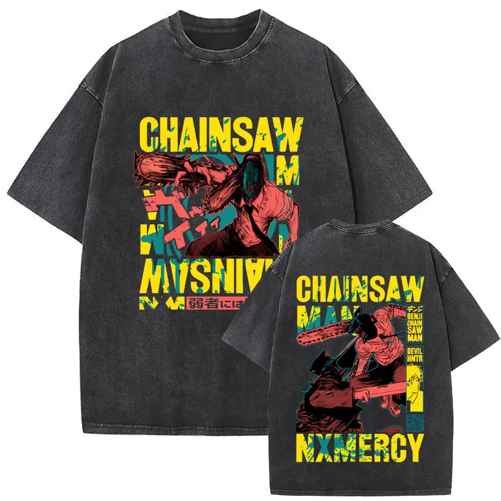 Chainsaw Man Denji Shirt Vintage Oversized Style Anime Shirt