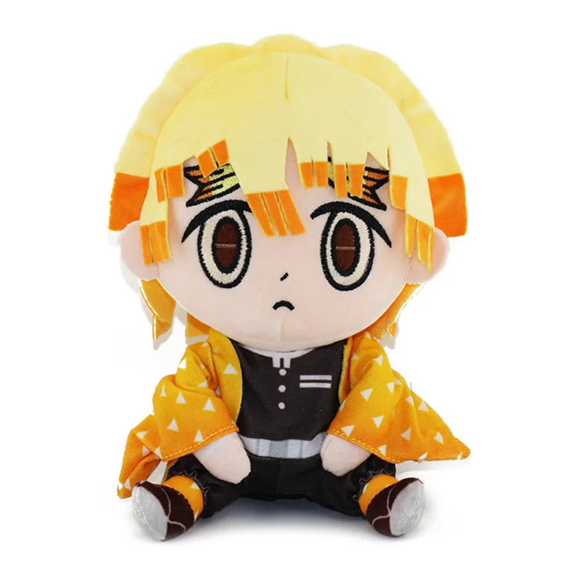 Demon Slayer Zenitsu Cute Sitting Plush Figure 8-Inch Anime Plush