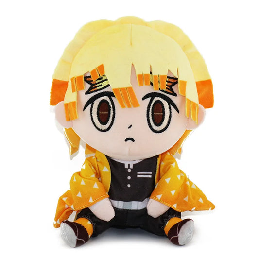 Demon Slayer Zenitsu Cute Sitting Plush Figure 8-Inch Anime Plush