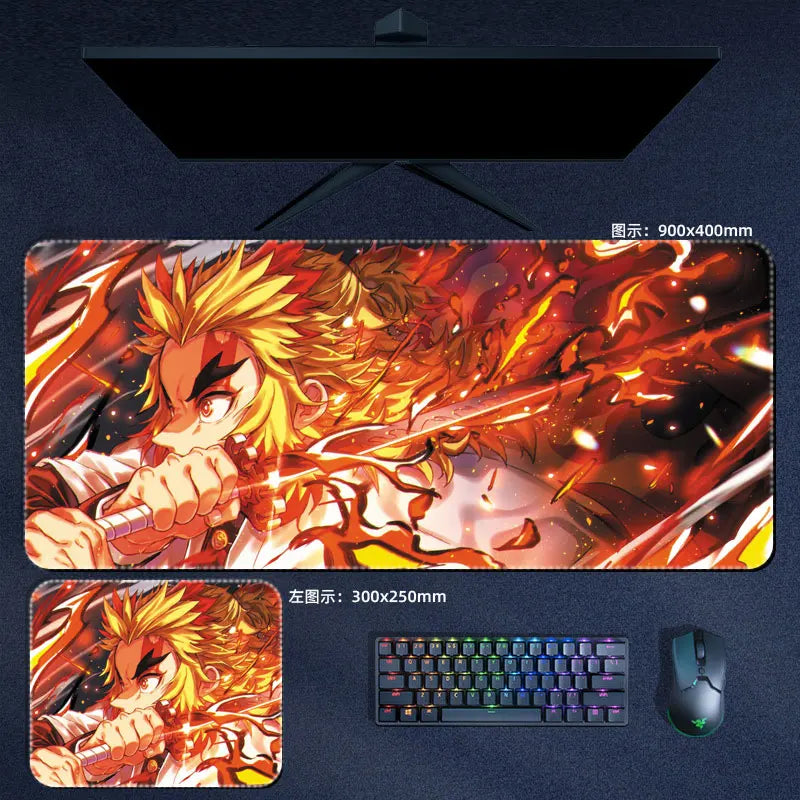 Demon Slayer Kyojuro Rengoku Mouse Pad Anime Desk Mat