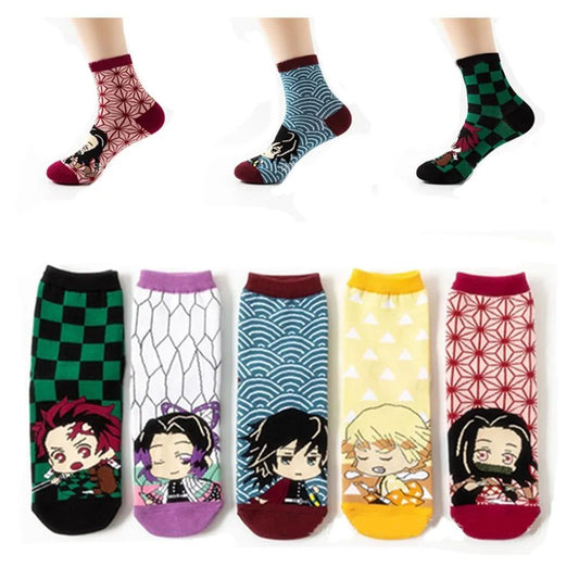 Demon Slayer Socks 5 Pairs Low Cut Anime Socks