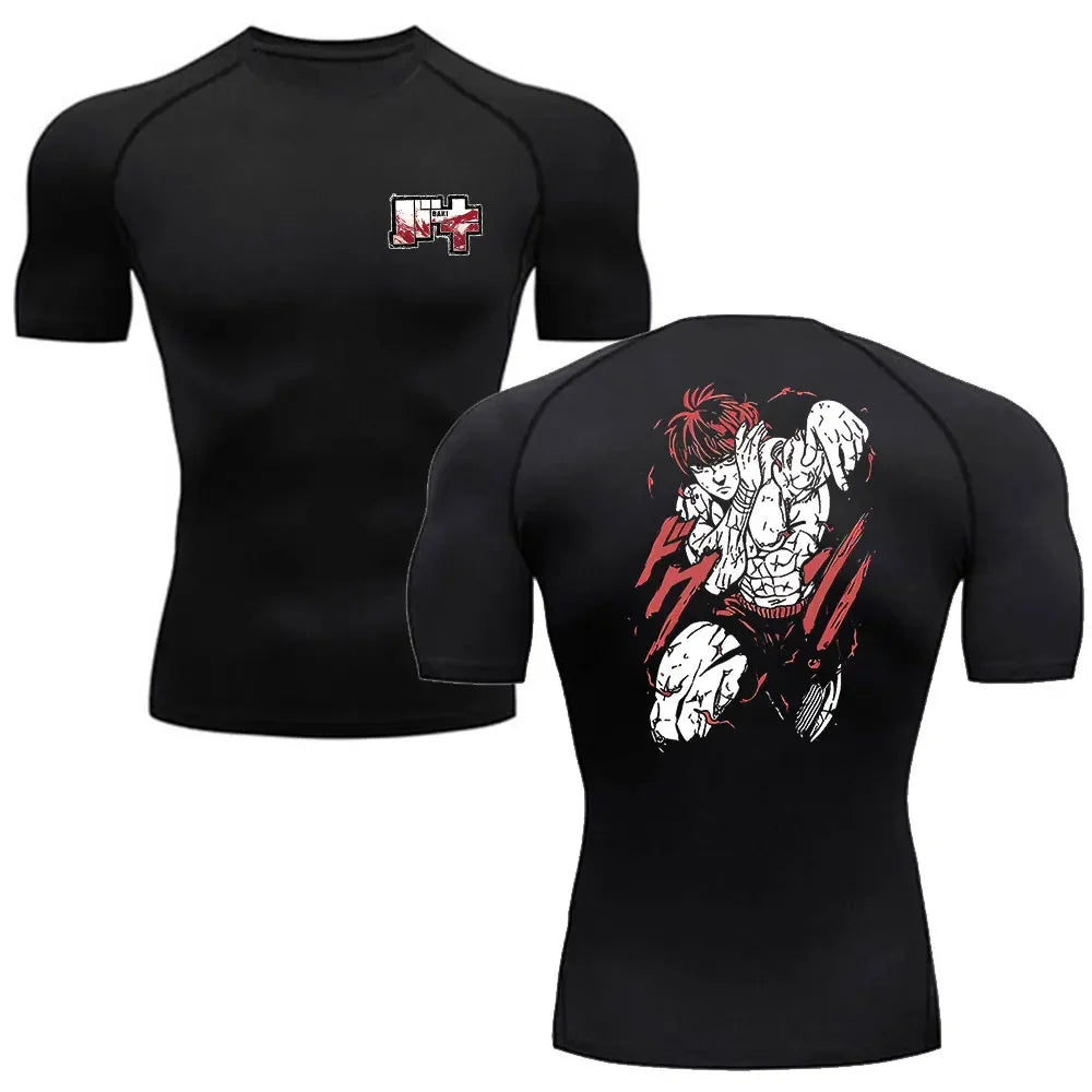 Baki Style Compression Shirt - Men's Fitness Anime Rash Guard