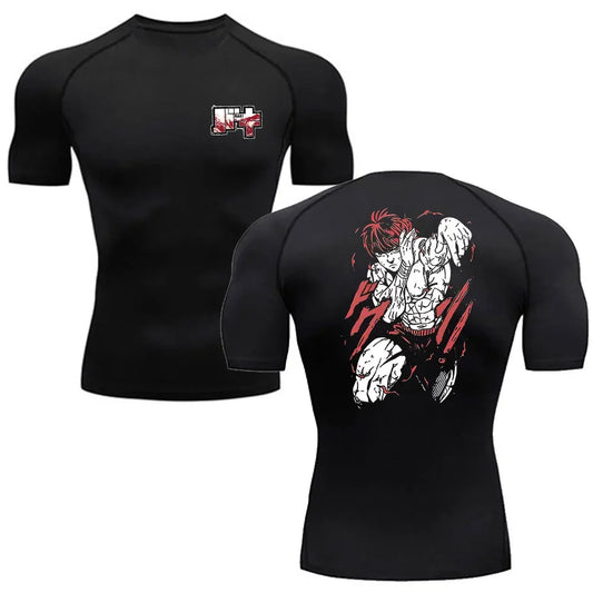 Baki Style Compression Shirt - Men's Fitness Anime Rash Guard